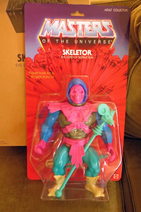 Mattel Masters of the Universe Test Shot Skeletor Figure Blue Hood, Pink Face [Photo 1]