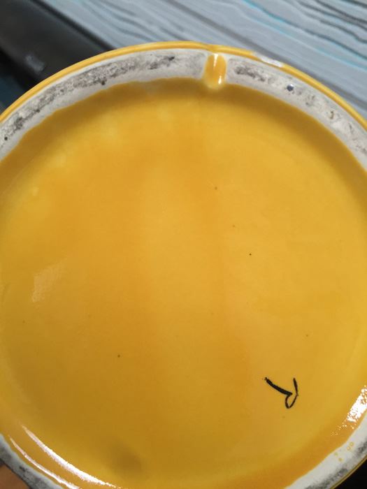 1970's Mccoy Smiley Face Ceramic Cookie Jar Yellow 'Have a Happy Day' Missing Lid [Photo 3]