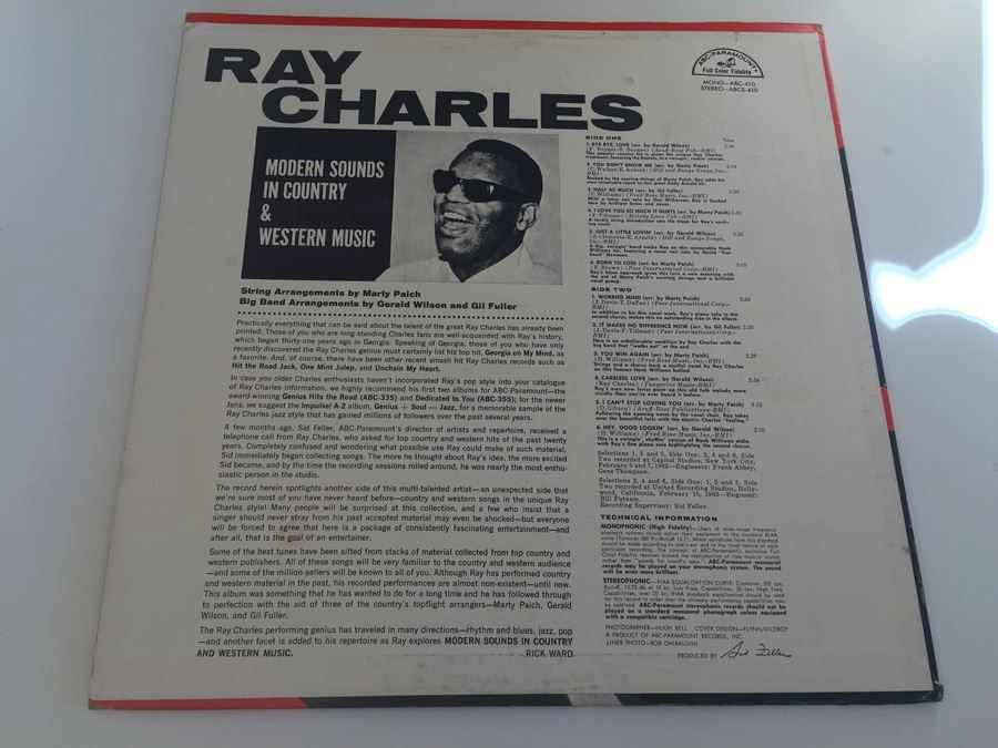 Ray Charles ‎- Modern Sounds In Country And Western Music -  ABC-Paramount ‎- ABCS 410  [Photo 2]