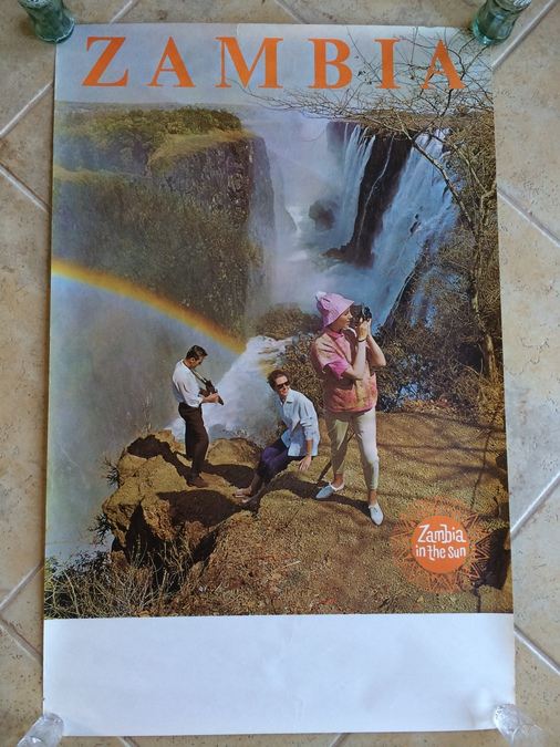 Original Vintage Zambia Travel Poster [Photo 1]