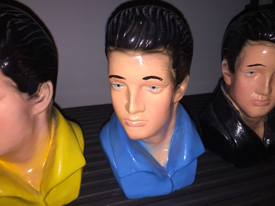 (4) Colored Elvis Ceramic Busts [Photo 3]