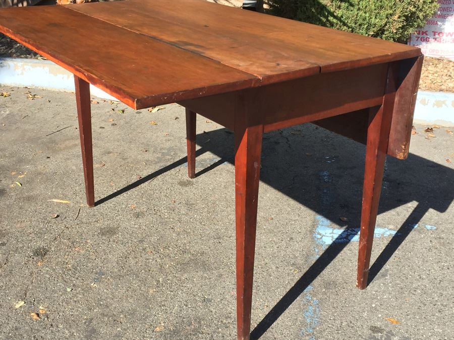 Antique Drop-Leaf Gate-Leg Dining Table Possibly Heppelwhite  [Photo 6]