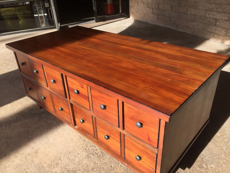 Large Wooden Coffee Table With Plenty Of Storage [Photo 5]