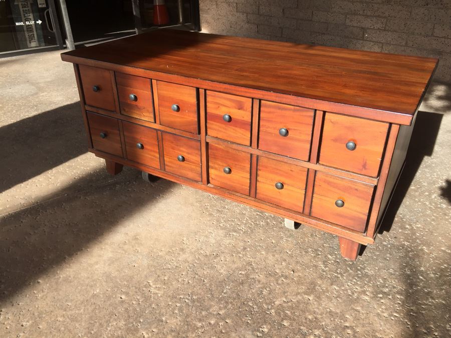 Large Wooden Coffee Table With Plenty Of Storage [Photo 4]