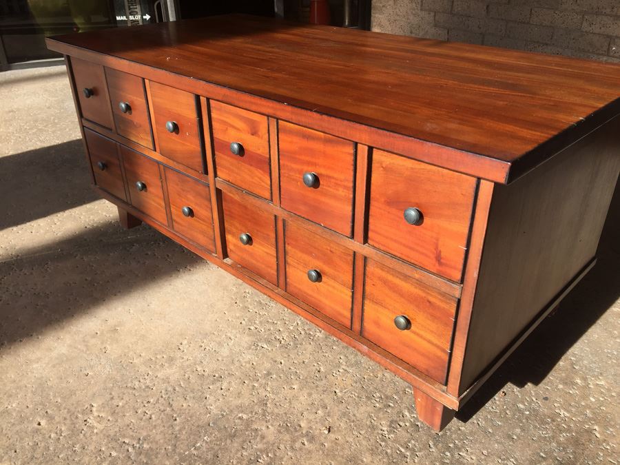 Large Wooden Coffee Table With Plenty Of Storage [Photo 1]