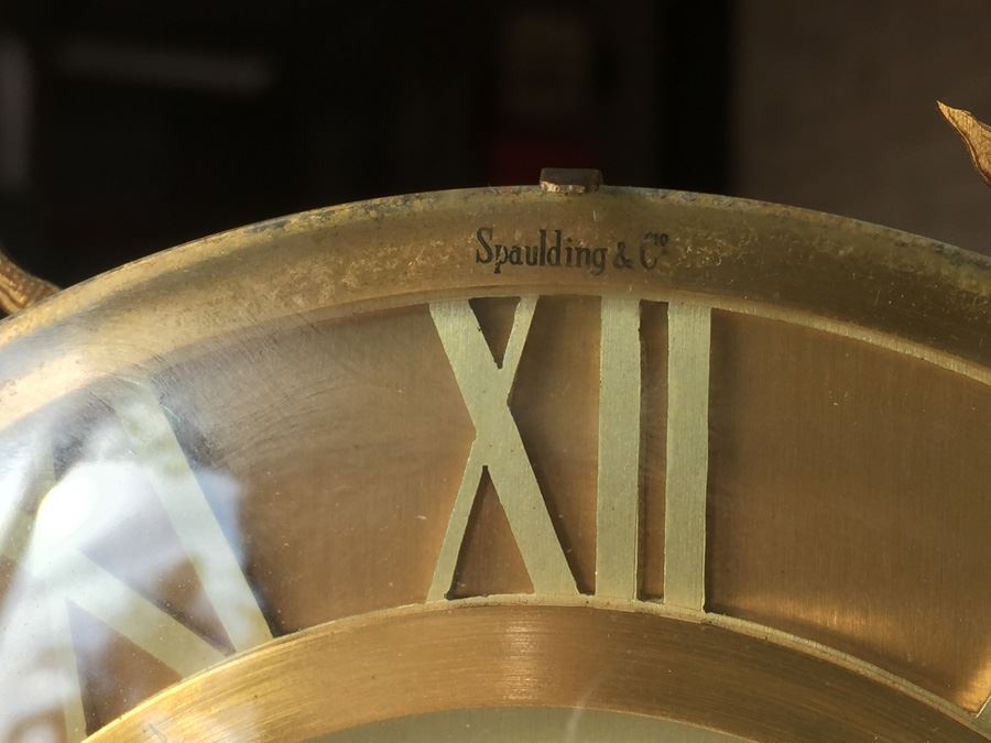 French Brass Clock Retailed By Spaulding & Co. - Movement Has Been Modernized [Photo 9]
