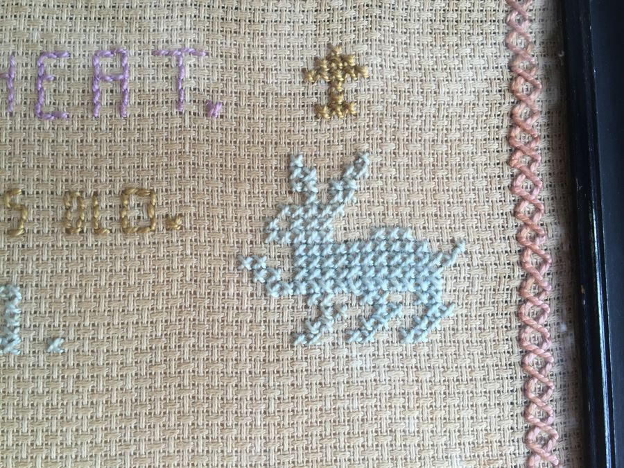 Vintage 1917 Needlework Sampler From Anaheim California [Photo 5]