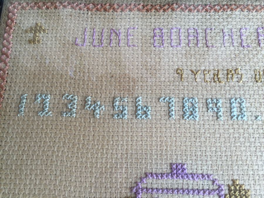 Vintage 1917 Needlework Sampler From Anaheim California [Photo 7]