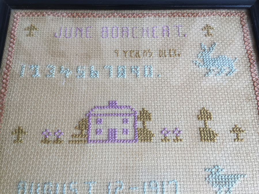 Vintage 1917 Needlework Sampler From Anaheim California [Photo 8]