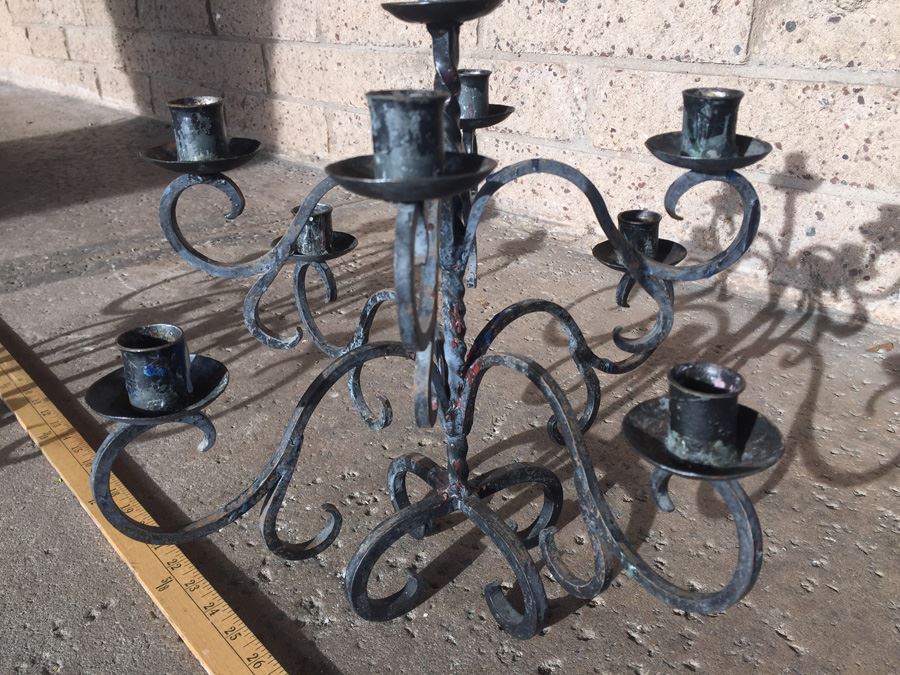 Pair Of Black Wrought Iron Candelabras [Photo 10]
