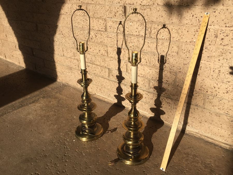 Pair Of Large Stiffel Brass Lamps [Photo 6]