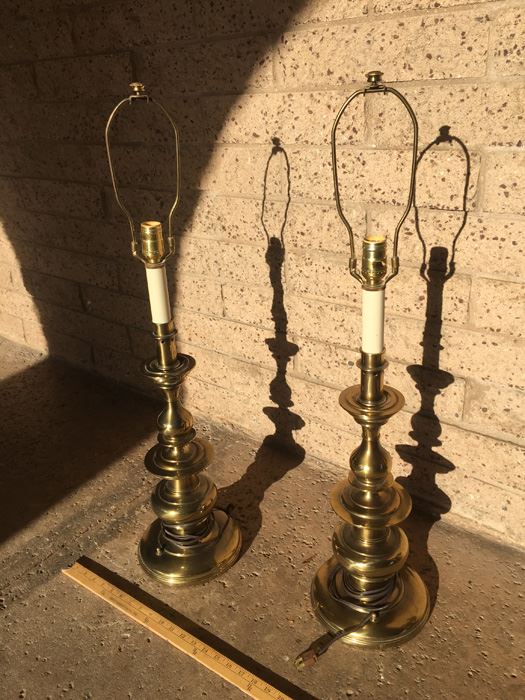 Pair Of Large Stiffel Brass Lamps