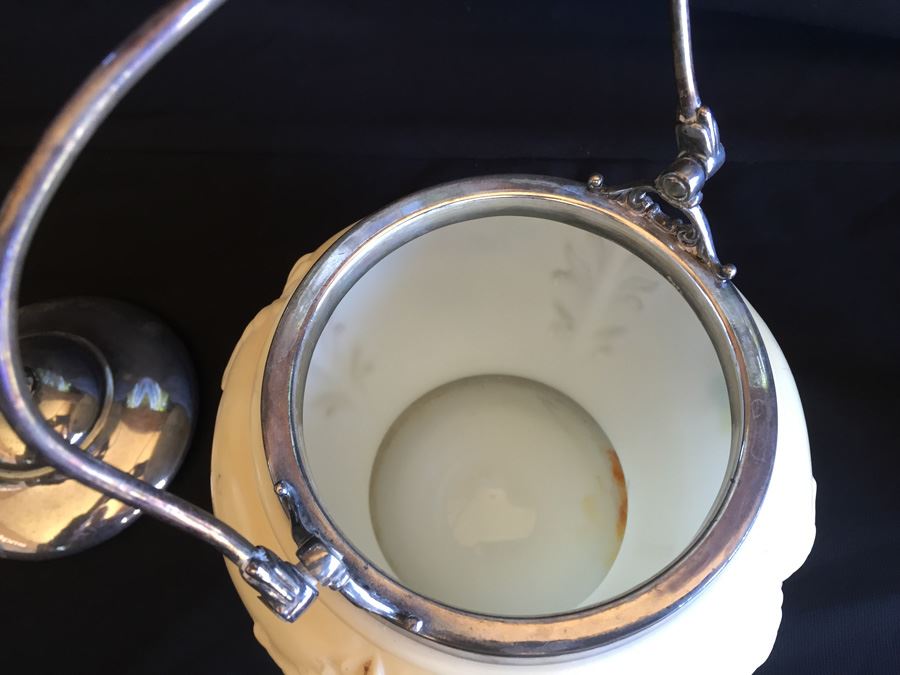 Victorian Biscuit Cookie Cracker Barrel Jar With Handle And Lid [Photo 10]