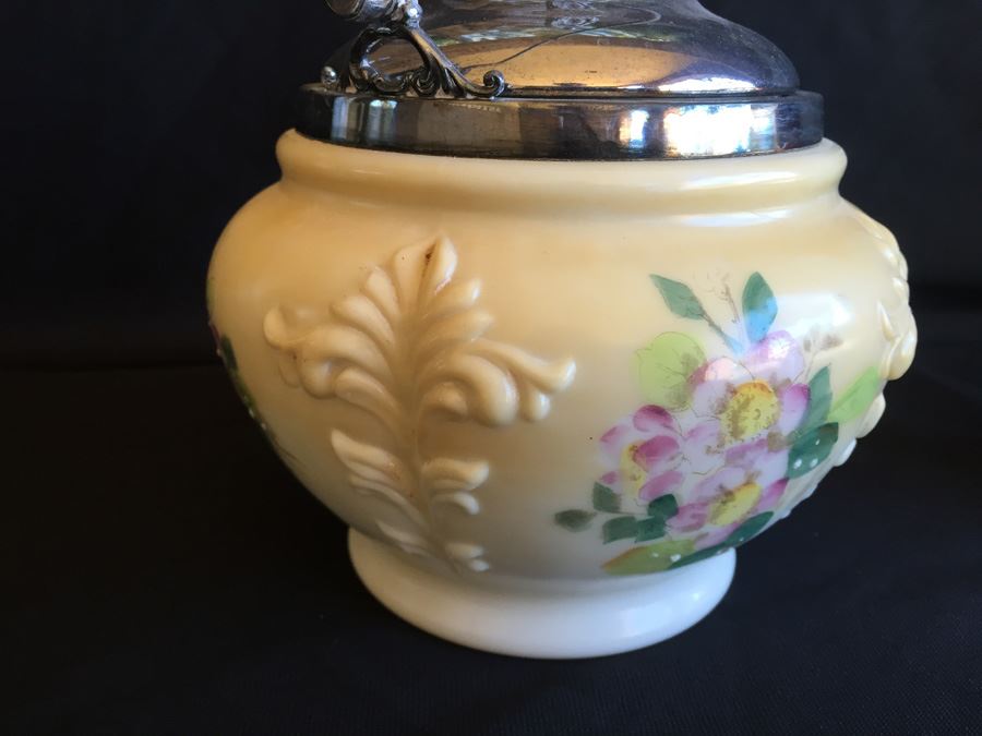 Victorian Biscuit Cookie Cracker Barrel Jar With Handle And Lid [Photo 7]