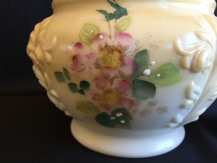 Victorian Biscuit Cookie Cracker Barrel Jar With Handle And Lid [Photo 3]