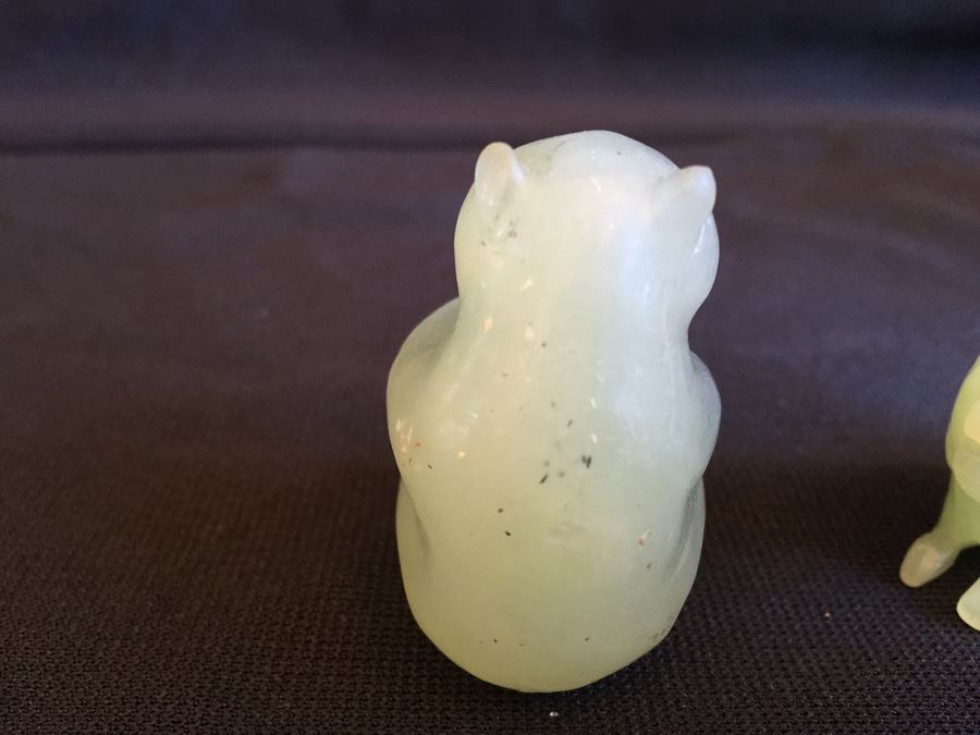 Pair Of Small JADE Figurines Bear And Tiger [Photo 6]