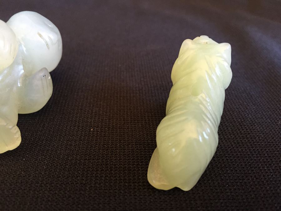 Pair Of Small JADE Figurines Bear And Tiger [Photo 12]