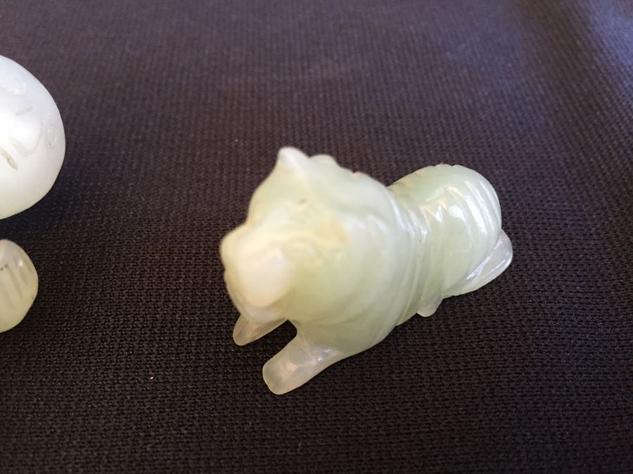 Pair Of Small JADE Figurines Bear And Tiger [Photo 9]
