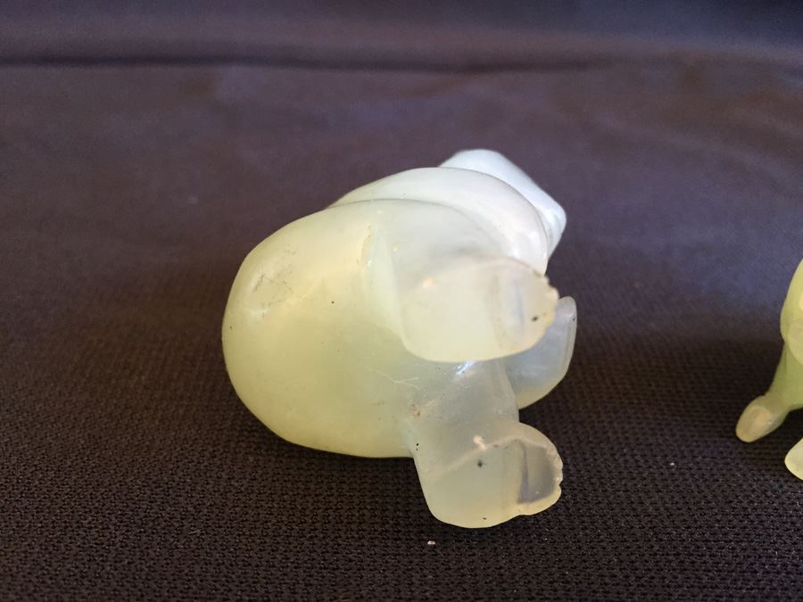 Pair Of Small JADE Figurines Bear And Tiger [Photo 8]