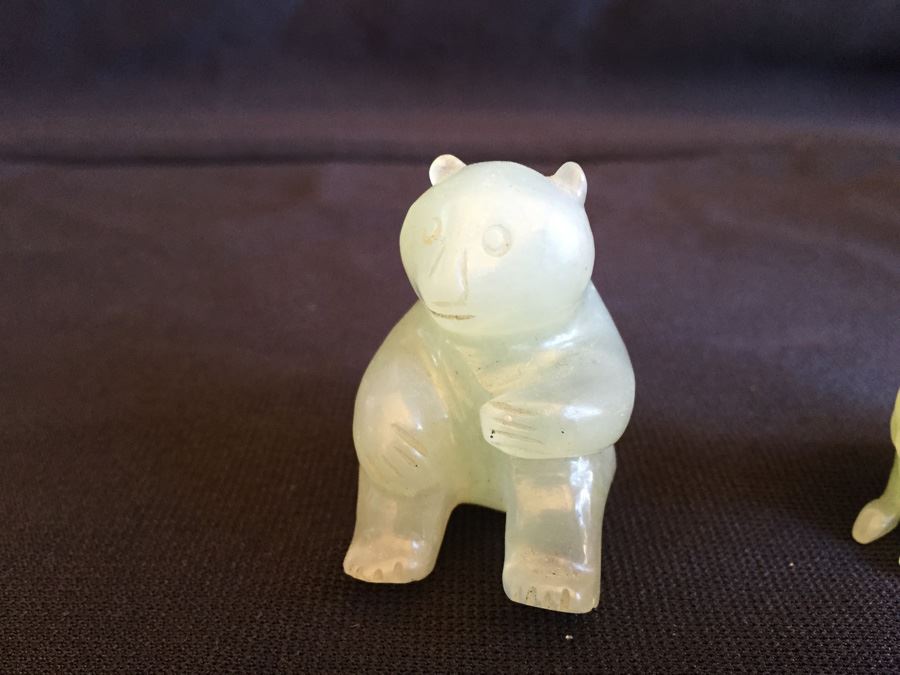 Pair Of Small JADE Figurines Bear And Tiger [Photo 4]
