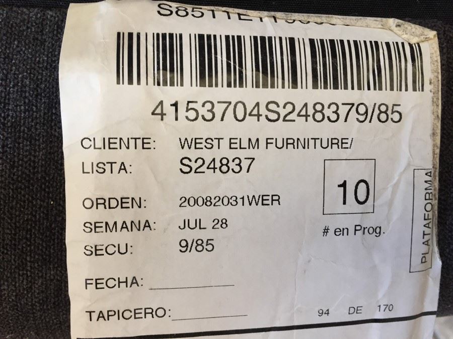 West Elm Furniture Dark Charcoal Modern Wing Back Chair [Photo 6]