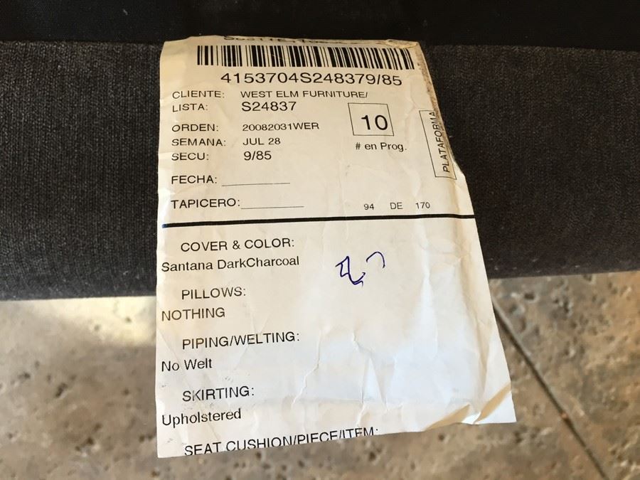 West Elm Furniture Dark Charcoal Modern Wing Back Chair [Photo 7]