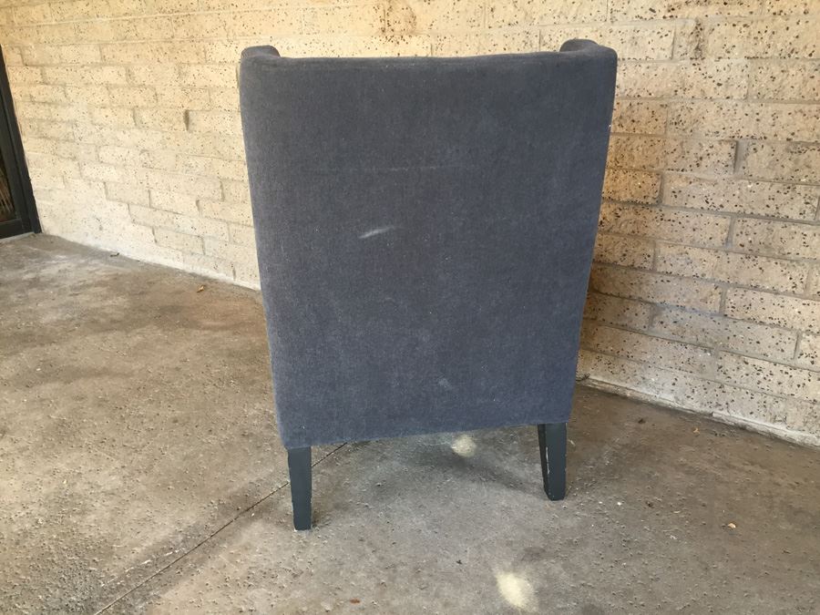 West Elm Furniture Dark Charcoal Modern Wing Back Chair [Photo 5]