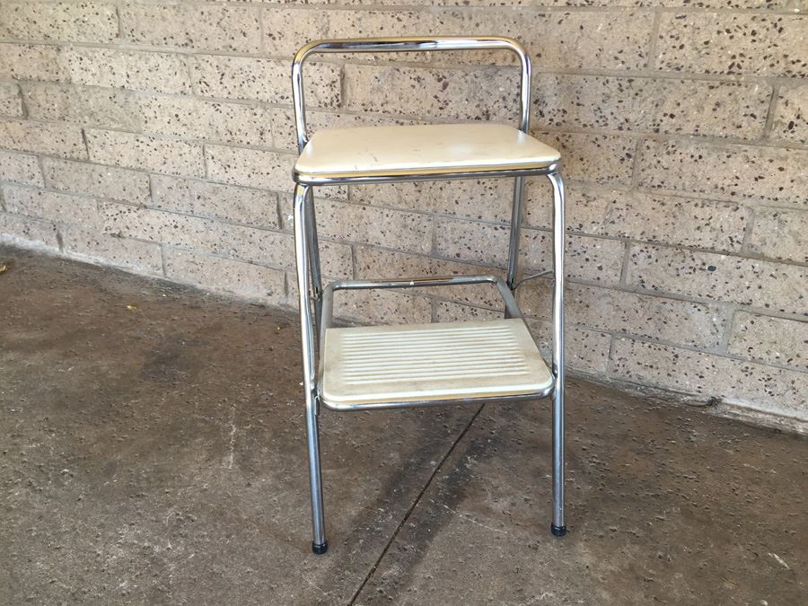 Mid-Century Cosco Chrome Foot Stool [Photo 1]