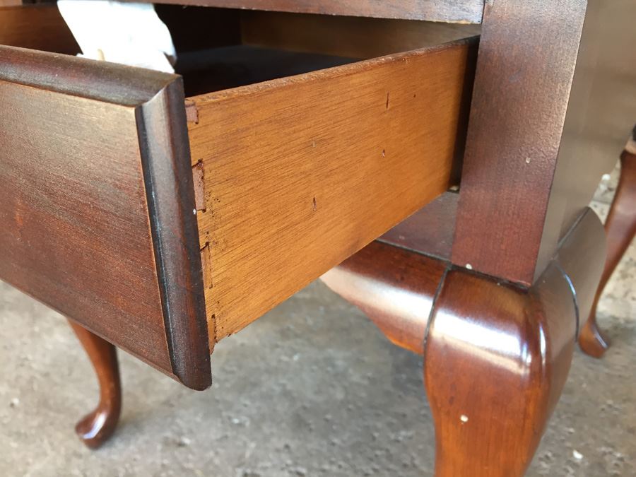 Vintage Solid Wood Side Table With Drawer [Photo 4]