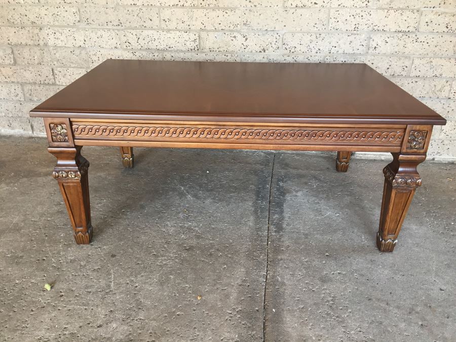 Large Rectangular Solid Wood Coffee Table [Photo 1]