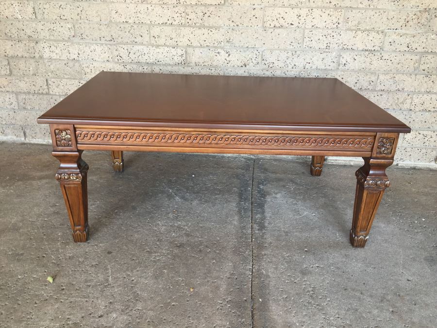 Large Rectangular Solid Wood Coffee Table [Photo 9]