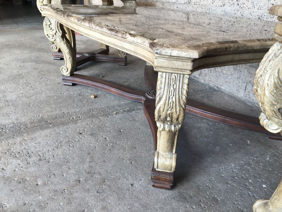 3-Piece Faux Marble Coffee Table And 2 Side Tables [Photo 7]