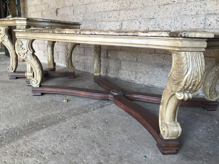 3-Piece Faux Marble Coffee Table And 2 Side Tables [Photo 8]