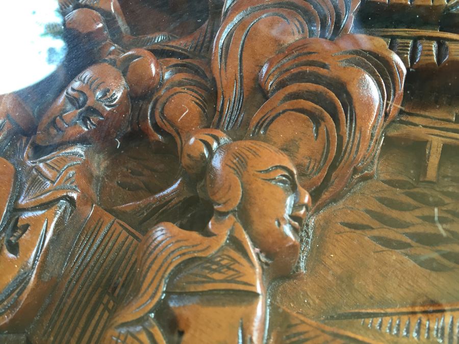 Pair Of Asian Carved Wood End Tables [Photo 19]