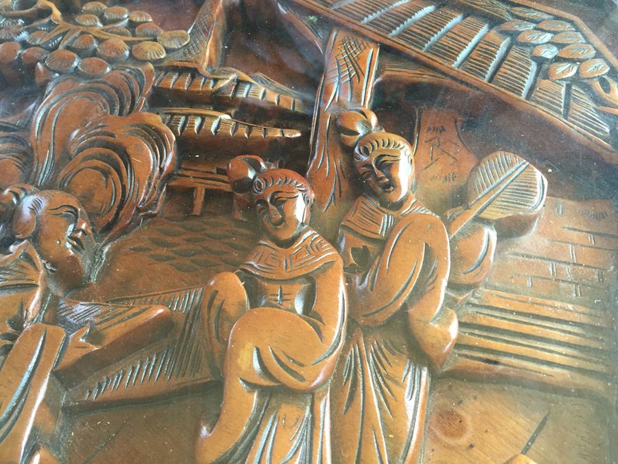 Pair Of Asian Carved Wood End Tables [Photo 15]