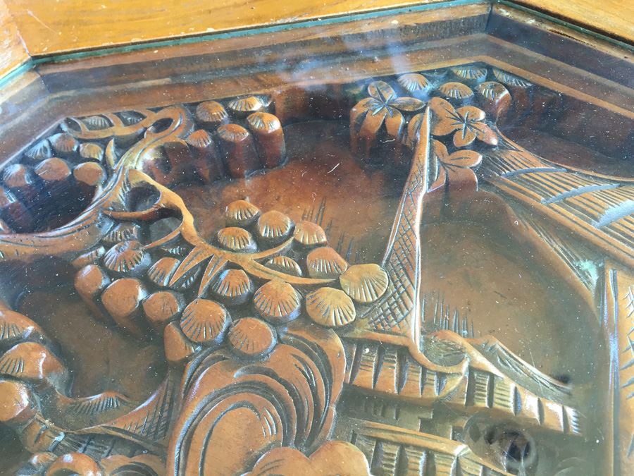 Pair Of Asian Carved Wood End Tables [Photo 17]