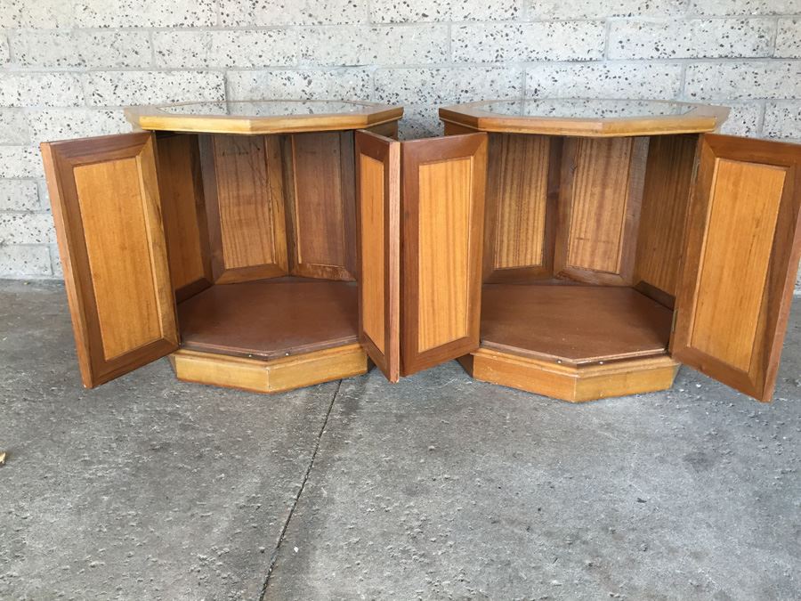Pair Of Asian Carved Wood End Tables [Photo 9]