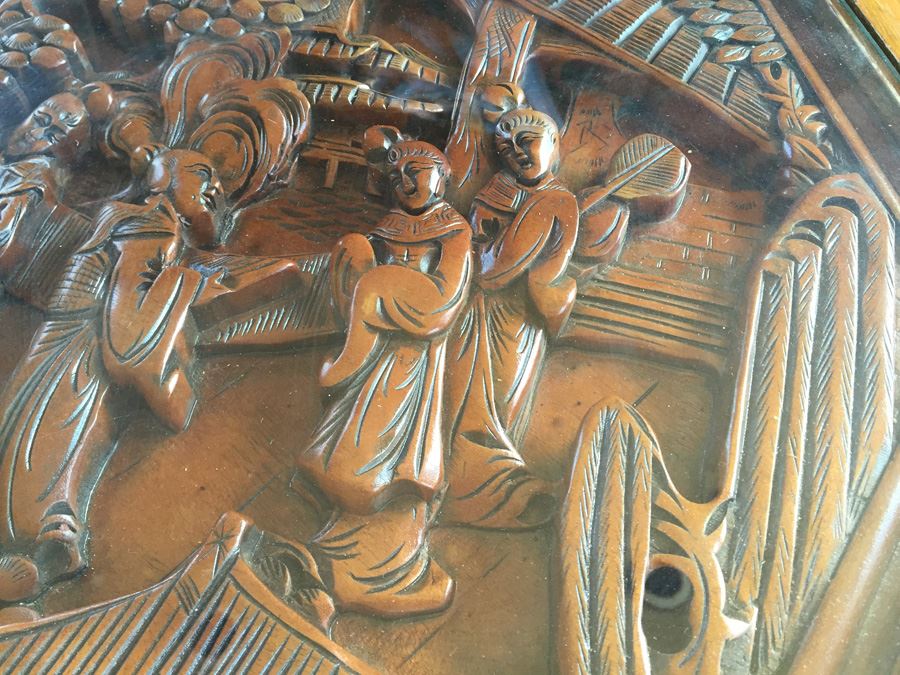 Pair Of Asian Carved Wood End Tables [Photo 18]