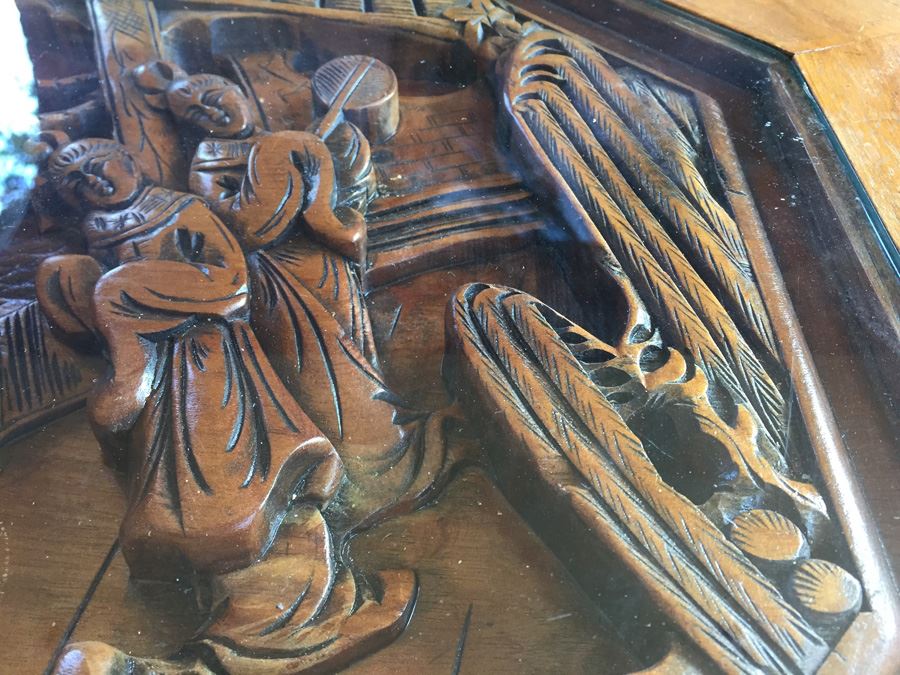 Pair Of Asian Carved Wood End Tables [Photo 13]