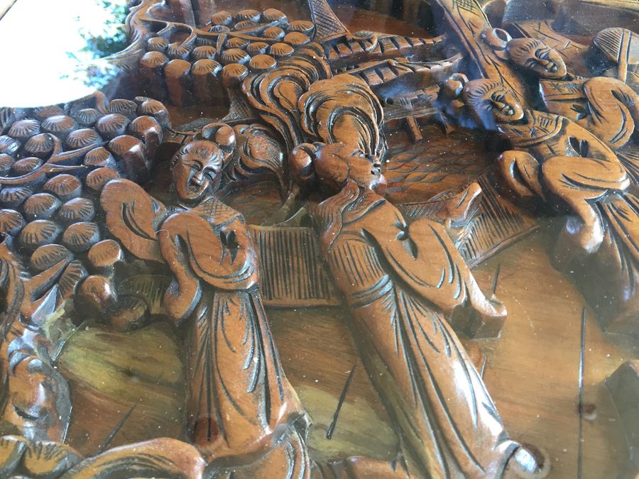 Pair Of Asian Carved Wood End Tables [Photo 11]