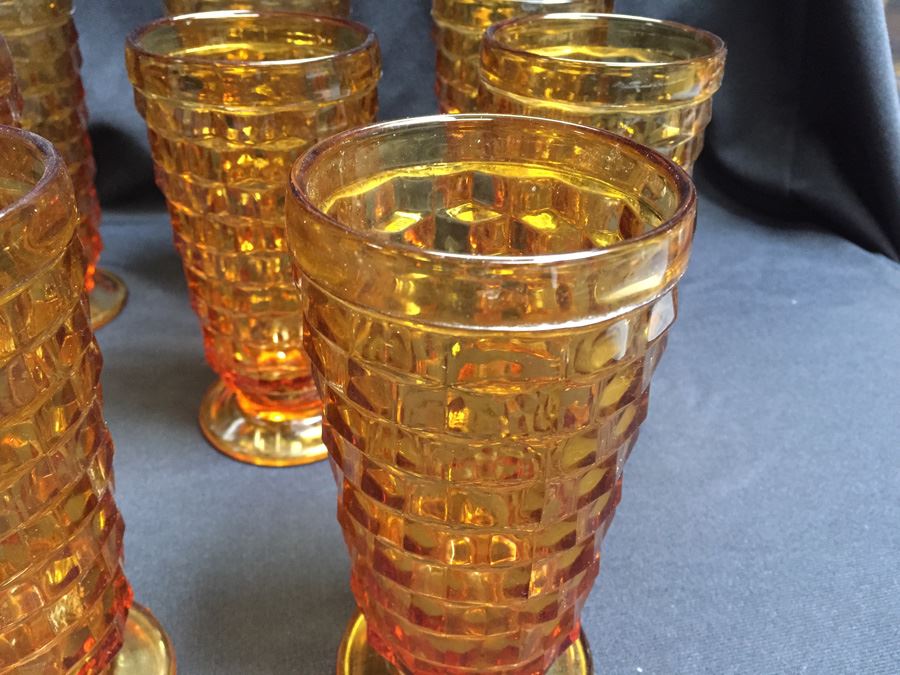 Vintage Amber Fostoria Footed Glasses [Photo 4]