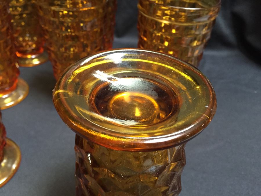 Vintage Amber Fostoria Footed Glasses [Photo 6]