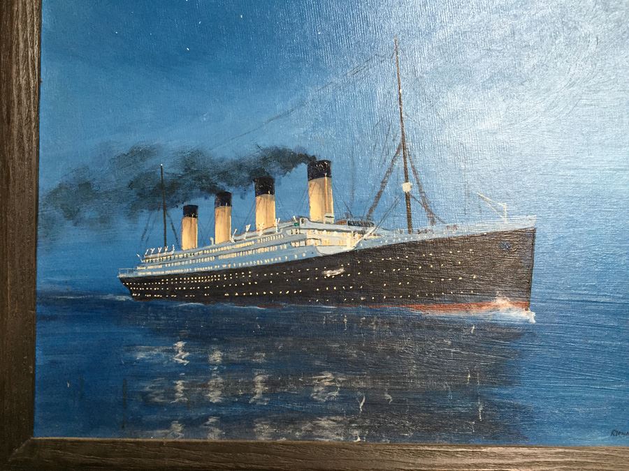 Original Oil Painting Of R.M.S. Titanic By Richard Derosset [Photo 4]