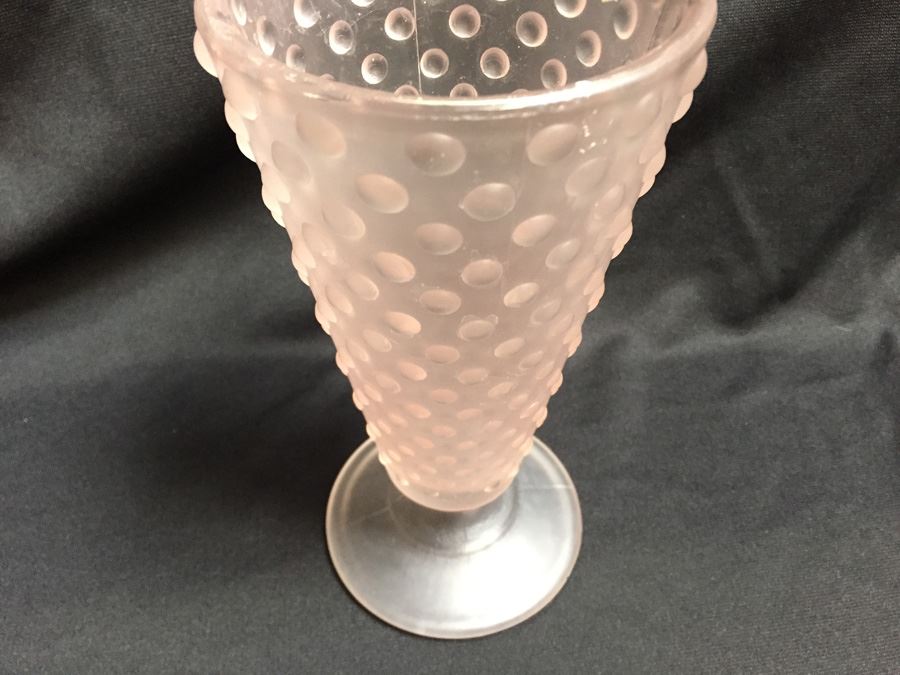 Vintage Light Pink Footed Hobnail Glass [Photo 4]