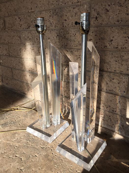 Pair Of Lucite Table Lamps