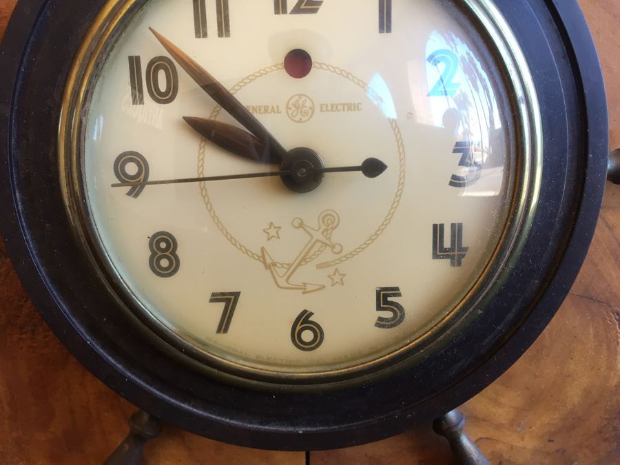 Working General Electric Clock Model 3H98 Mounted In A Large Piece Of Driftwood [Photo 6]