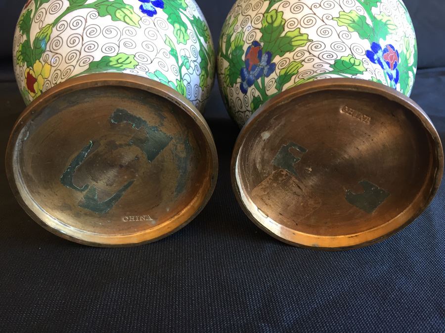 Pair Of Chinese Cloisonne Vases [Photo 12]