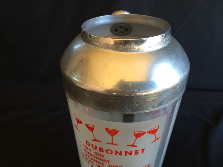 Vintage Mid-Century Glass Cocktail Martini Liquor Mixing Shaker With Recipes [Photo 10]