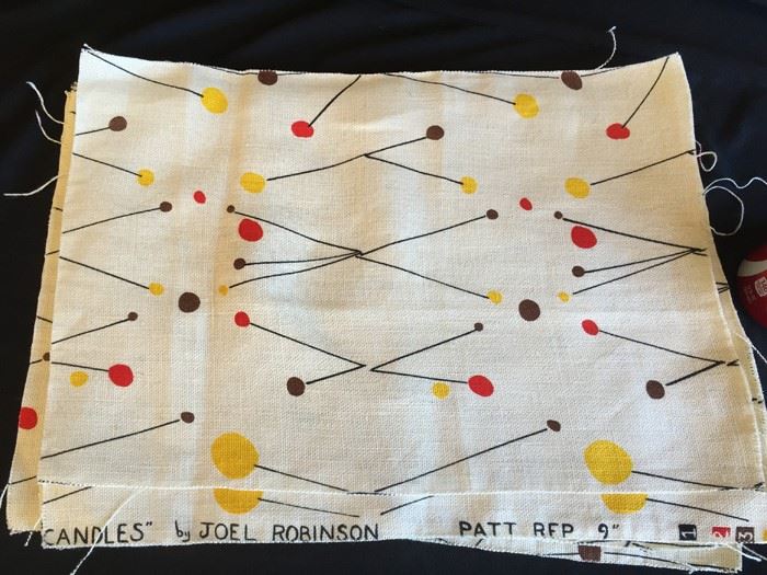 Vintage Mid-Century Fabric By Joel Robinson Titled 'Candles' [Photo 2]