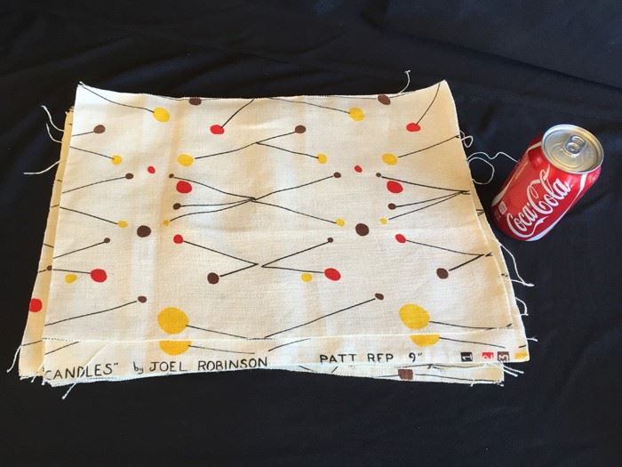 Vintage Mid-Century Fabric By Joel Robinson Titled 'Candles'